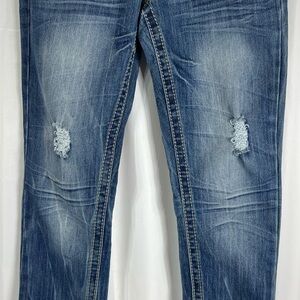 Y M I Distressed jeans size 5  Stylish Blue Women's Straight Leg